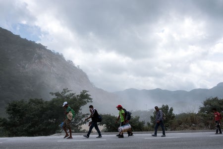 Migrants from Central America moving towards the U.S