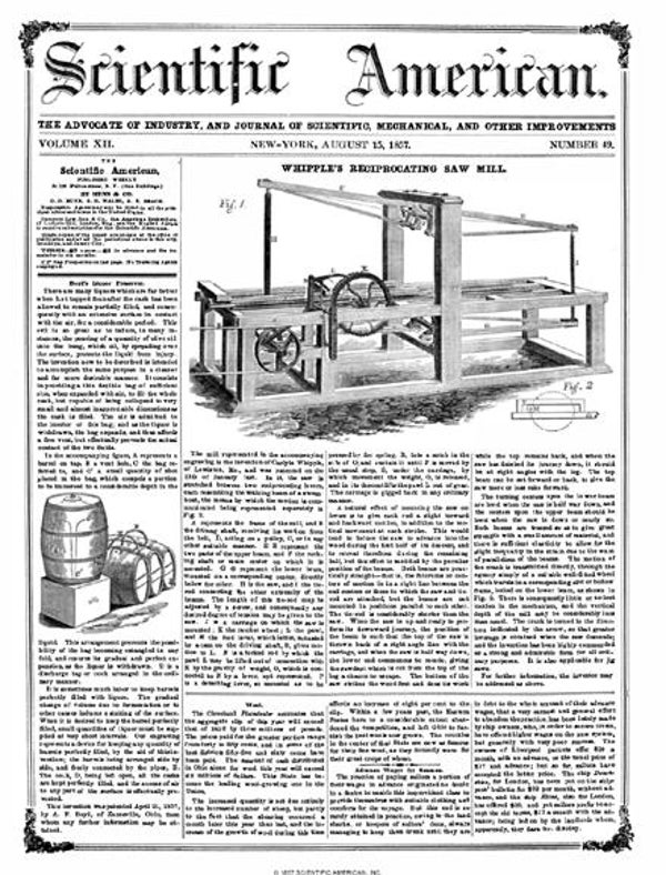 Scientific American Magazine Vol 12 Issue 49