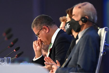 Alok Sharma takes a pause at COP26.
