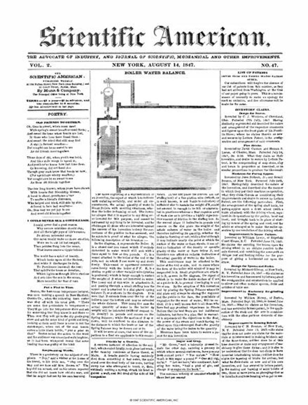 Scientific American Magazine Vol 2 Issue 47