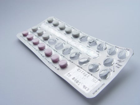 Blister pack of birth control pills