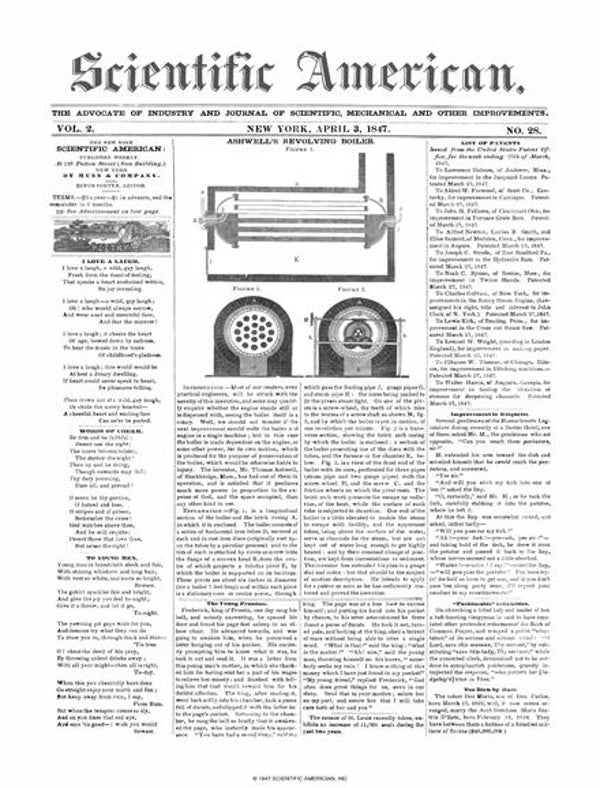 Scientific American Magazine Vol 2 Issue 28