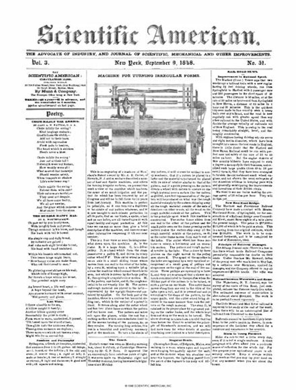 Scientific American Magazine Vol 3 Issue 51
