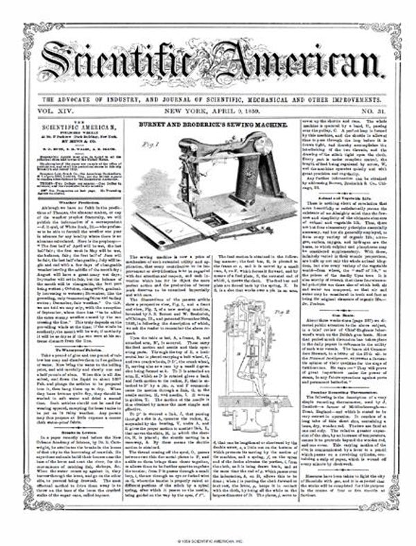 Scientific American Magazine Vol 14 Issue 31