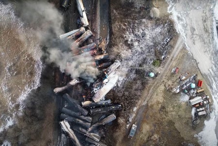 More than 30 car wreckage from train derailment