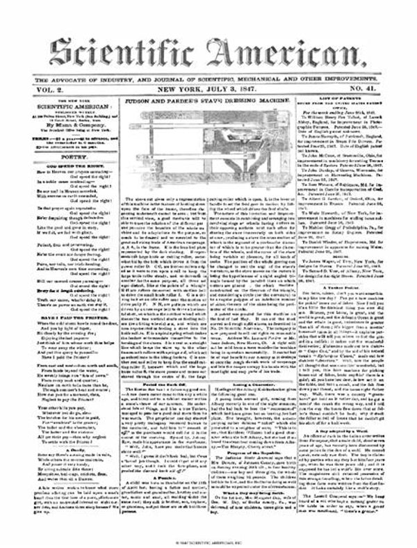 Scientific American Magazine Vol 2 Issue 41