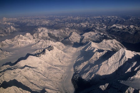 Aerial view of Tibetan Plateau.