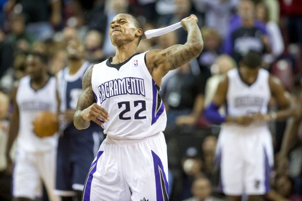 Isaiah Thomas throws his head band in frustration after missing shot.