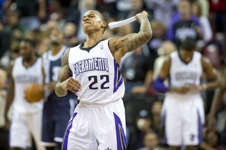 Isaiah Thomas throws his head band in frustration after missing shot.